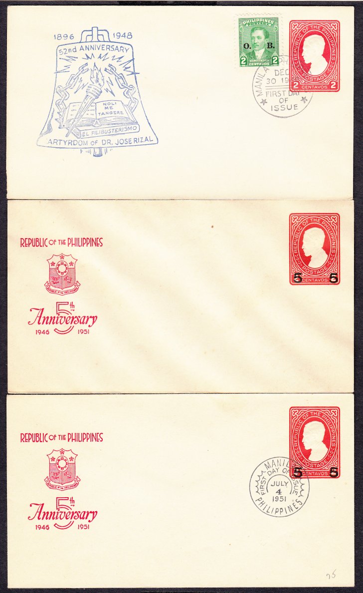 G0981 Philippines 10 Republic PRE Stamped Envelopes ALL Different eBay